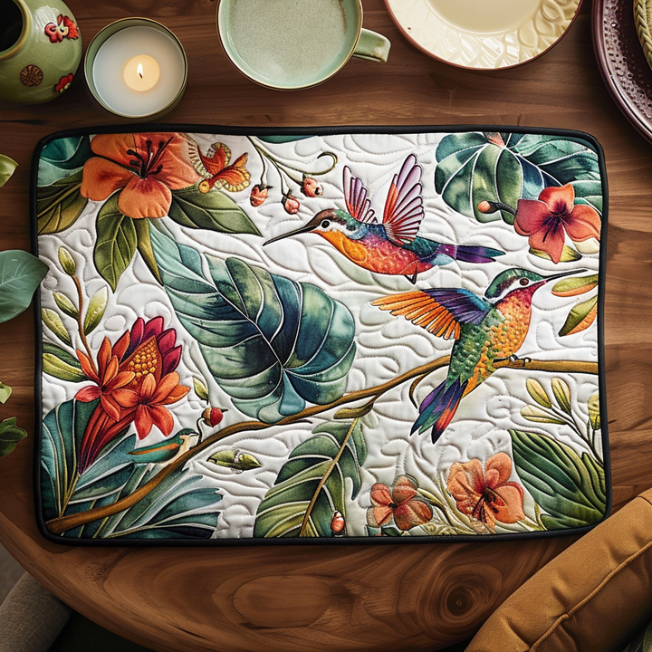 Tropical Hummingbirds Quilted Place Mat
