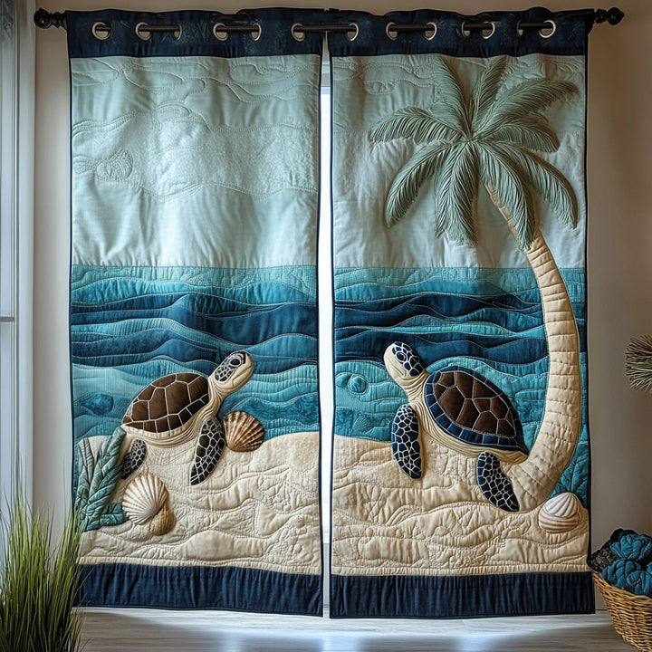 Tropical Shell Quilted Curtains