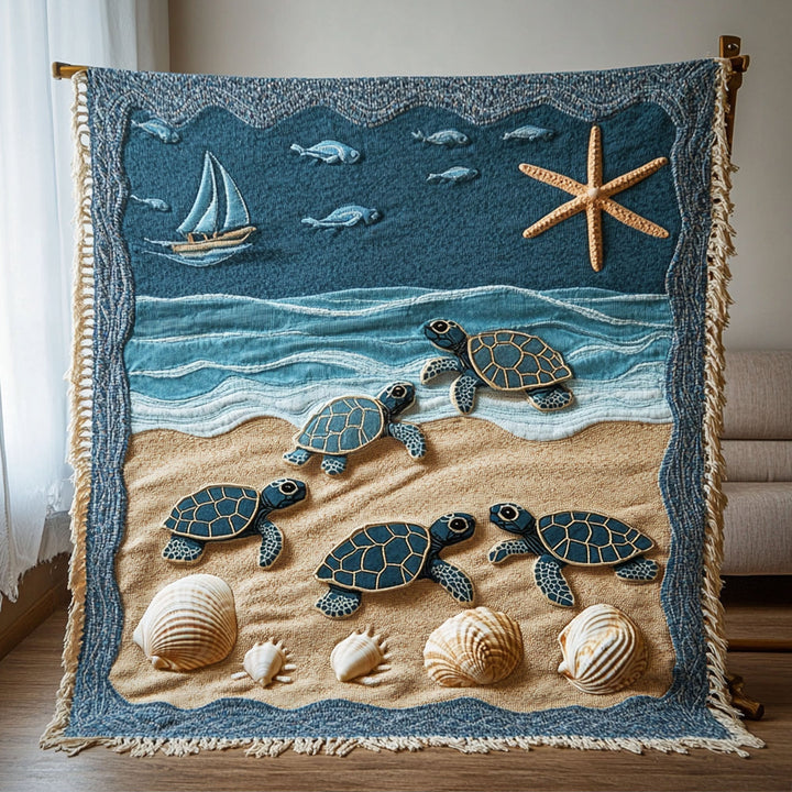 Turtle Dream Woven Sofa Blanket