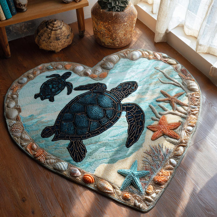 Turtle Grace Custom Shape Area Rug