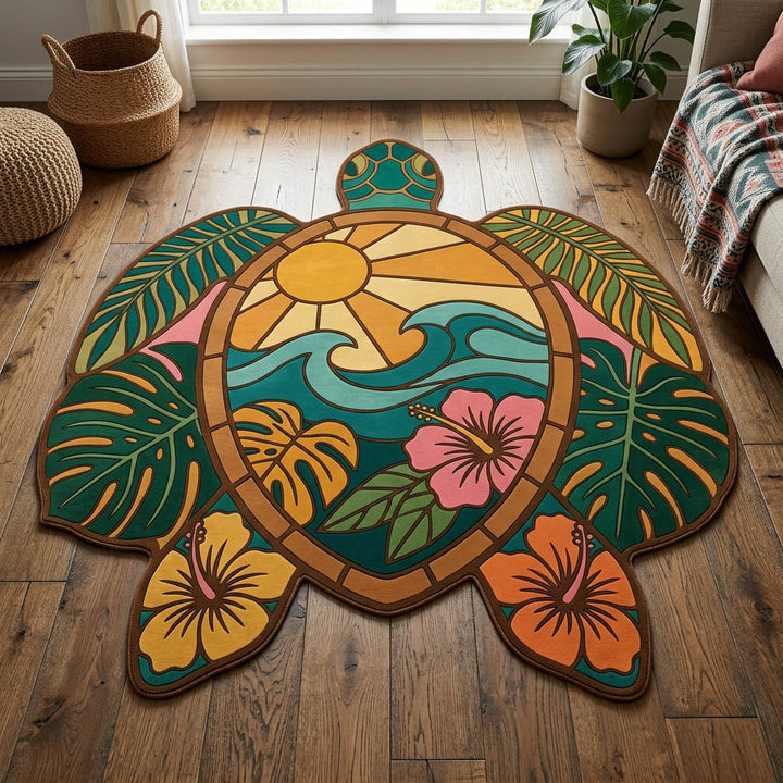 Turtle Reef Custom Shape Area Rug