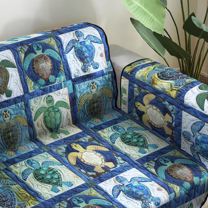 Coastal Quilted Sofa Cover