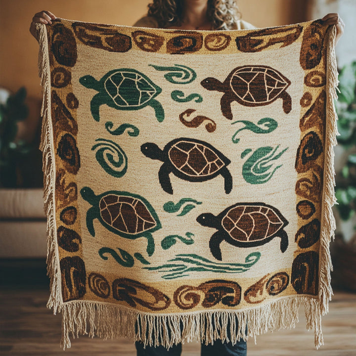 Turtle Whispers Woven Sofa Blanket