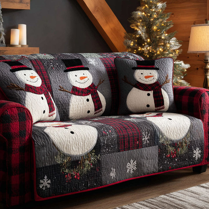 Twilight Snow Quilted Sofa Cover
