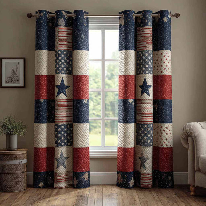 Union Blocks Quilted Curtains