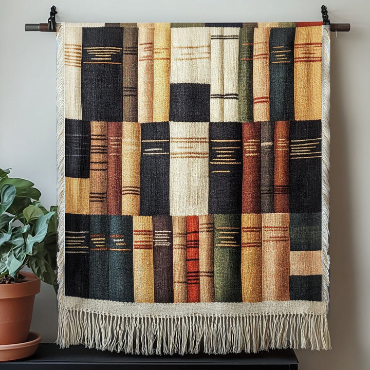Vintage Book Spines Woven Sofa Blanket