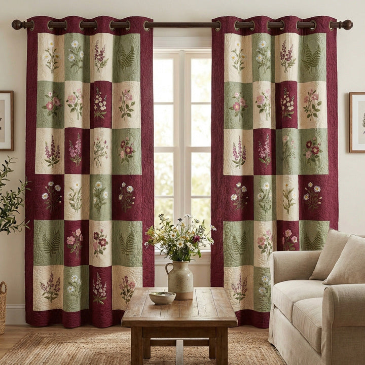 Vintage Patchwork Quilted Curtains