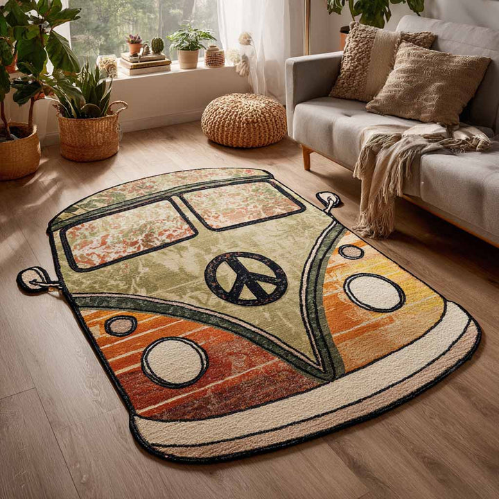 Vintage Peace Custom Shape Area Rug