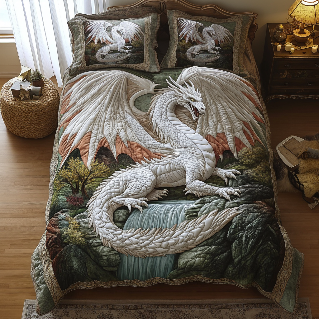 Dragon 3-Piece Quilted Bedding Set