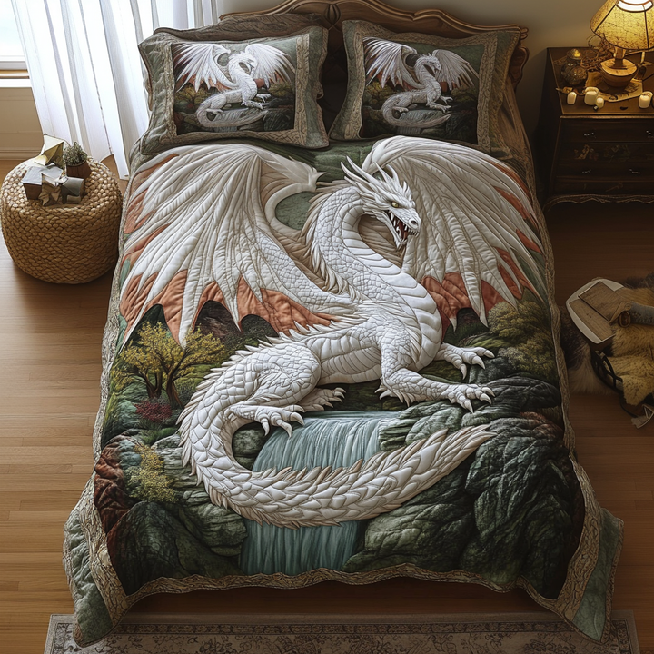 Dragon 3-Piece Quilted Bedding Set