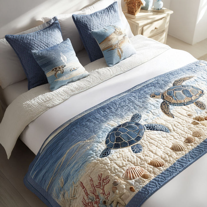 Waterway Wanderer Quilted Bed Runner