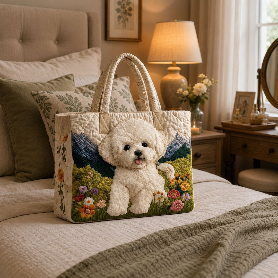 Quilted Tote Bag - Enchanted Dog