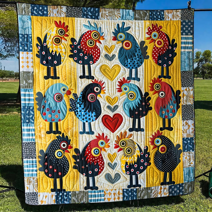 Whimsical Chicks Quilted Blanket