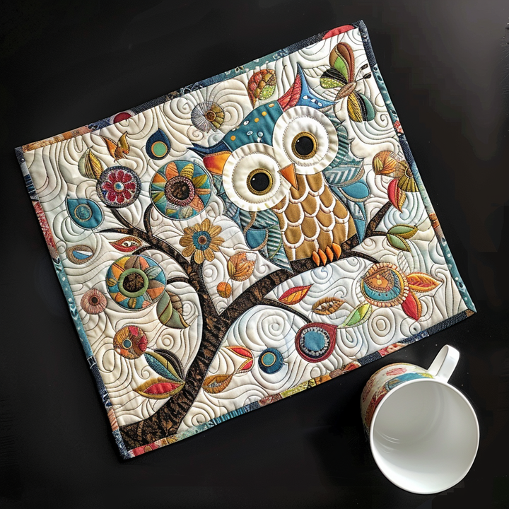 Whimsical Owl Quilted Placemat