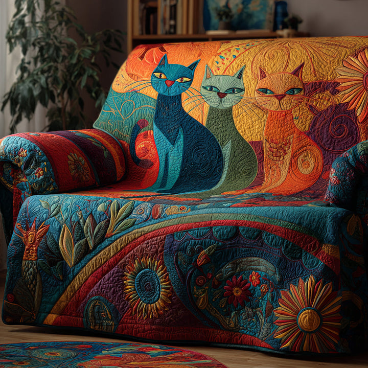 Whimsy Trio Quilted Sofa Cover