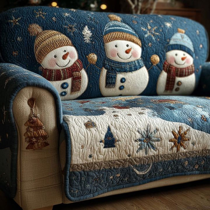 Whispering Snowlight Quilted Sofa Cover