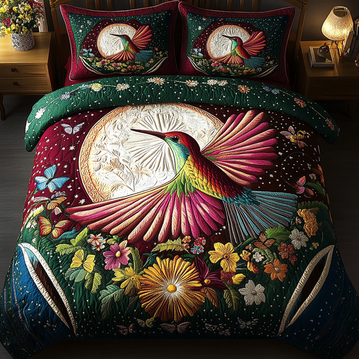 Hummingbird Quilted Bedding Set