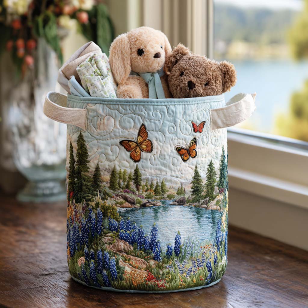 Bluebonnet Quilted Laundry Basket