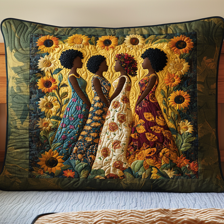 Whispers of Gold Quilted Bedding Pillow Case