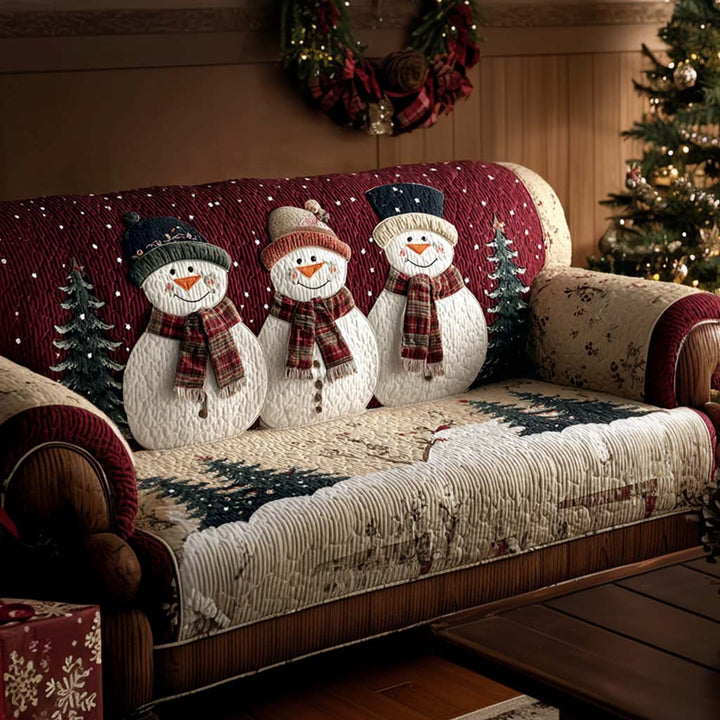 White Welcome Quilted Sofa Cover