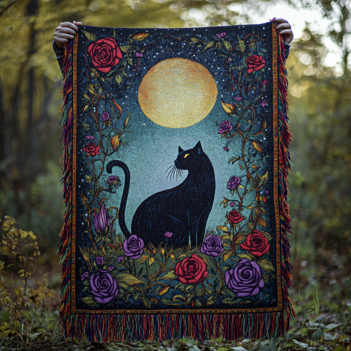 Wicked Whiskers Woven Sofa Blanket