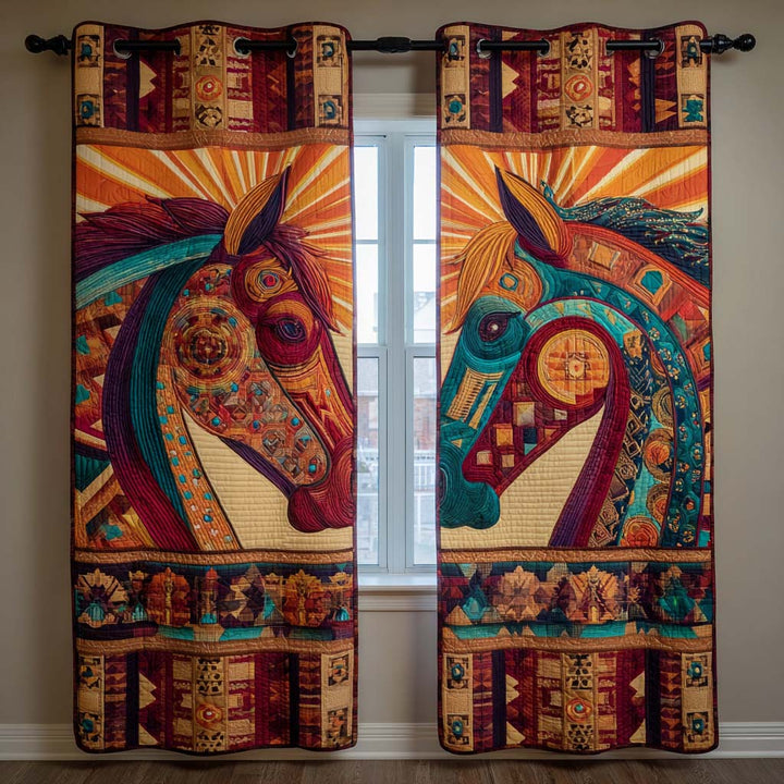 Wild Mustang Prairie Quilted Curtains