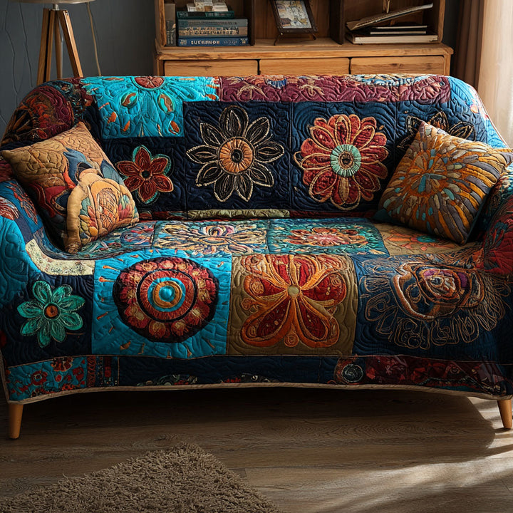 Wild Soul Path Quilted Sofa Cover