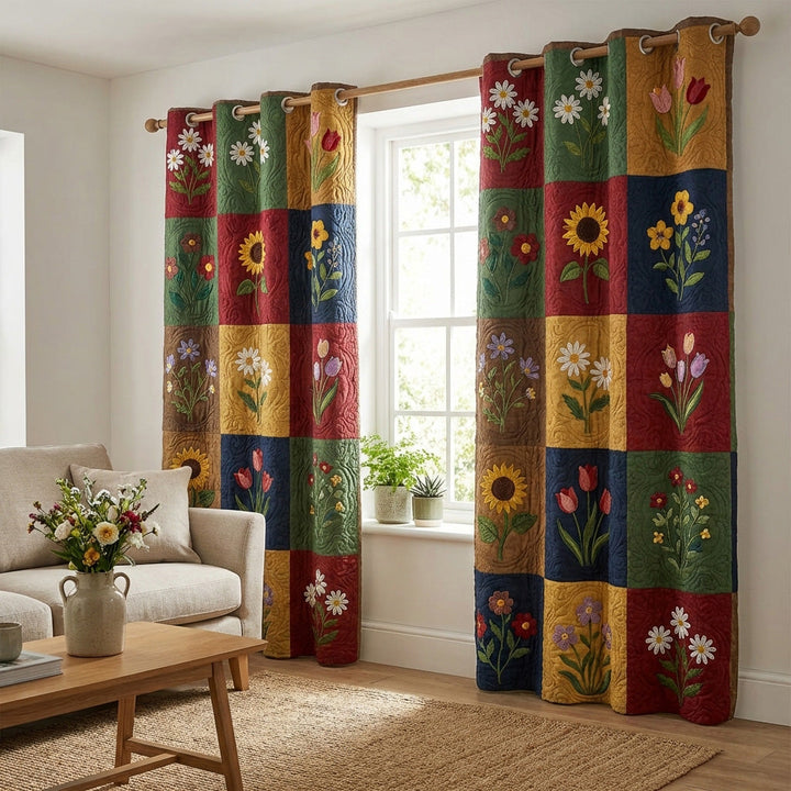 Wildflower Field Quilted Curtains
