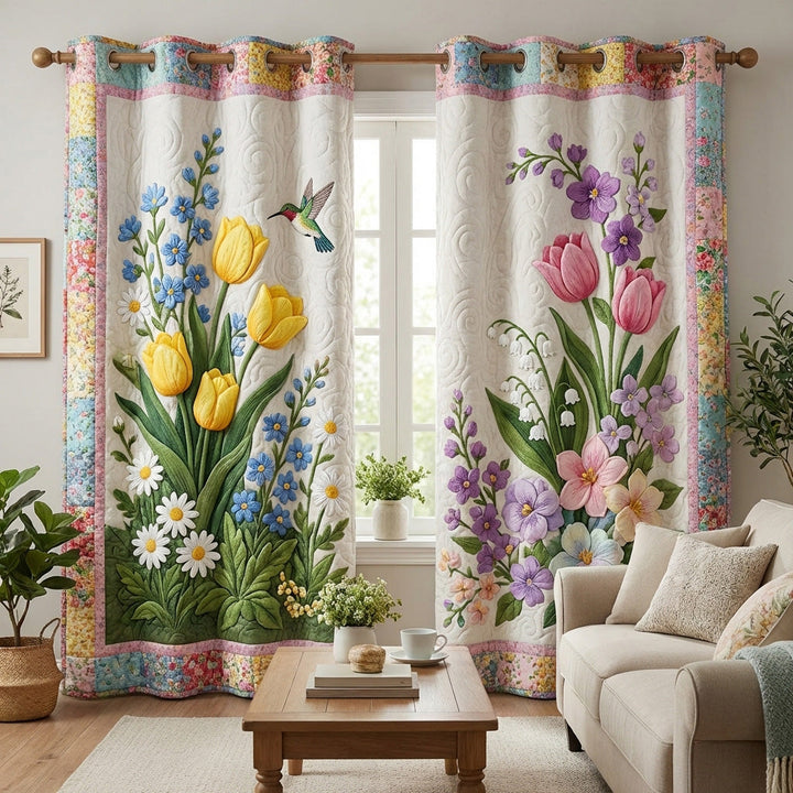 Wildflower Meadow Quilted Curtains
