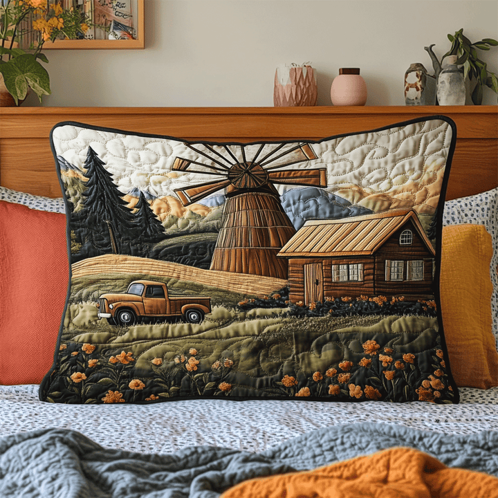 Windmill Serenity Quilted Bedding Pillow Case