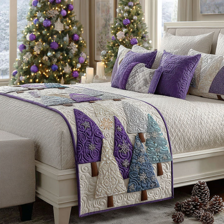 Winter Amethyst Quilted Bed Runner
