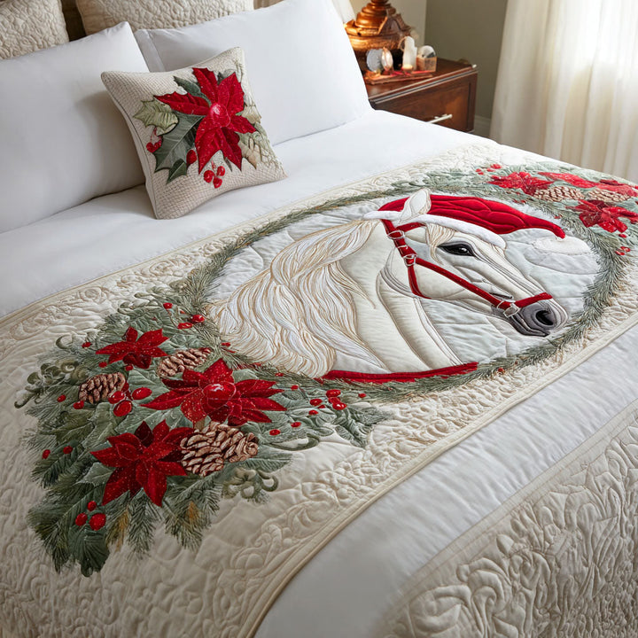 Winter Horse Quilted Bed Runner