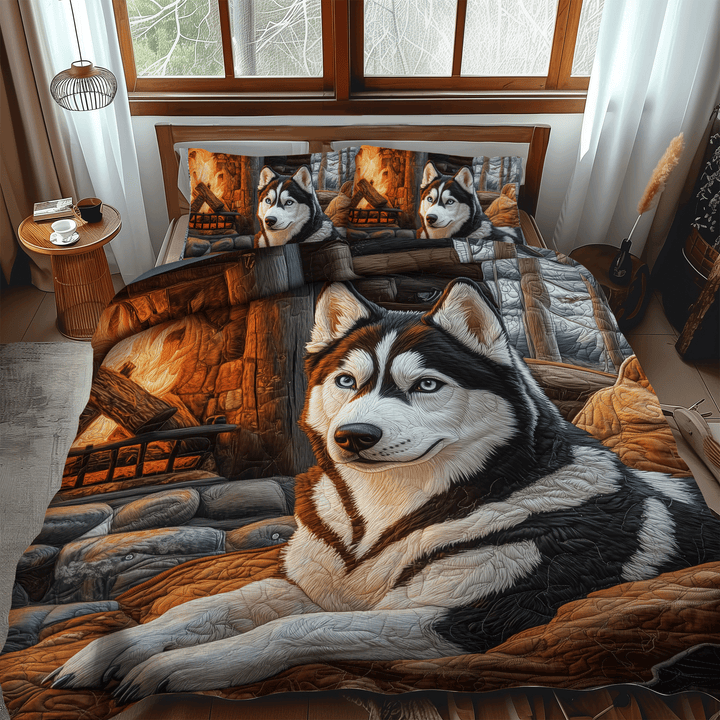 Winter Howl 3-Piece Quilted Bedding Set