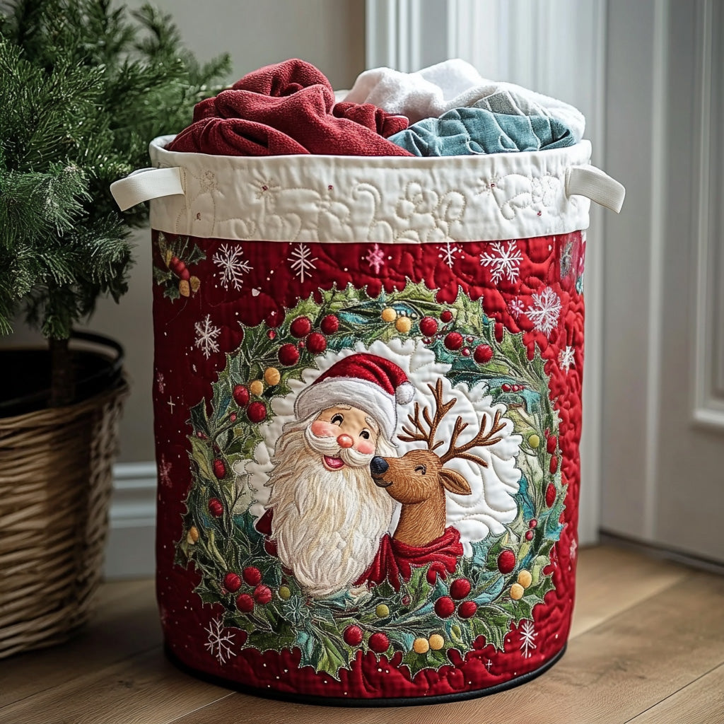 Christmas Quilted Laundry Basket