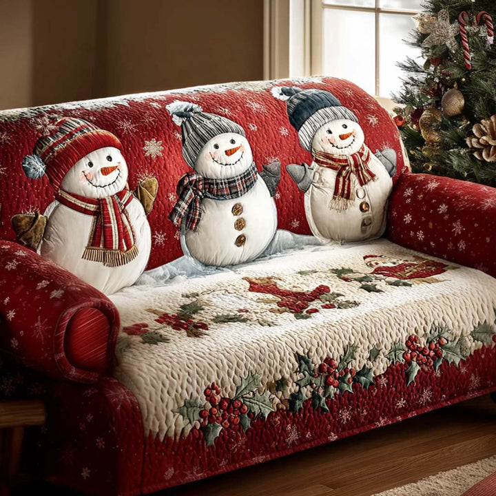 Winter Peace Quilted Sofa Cover