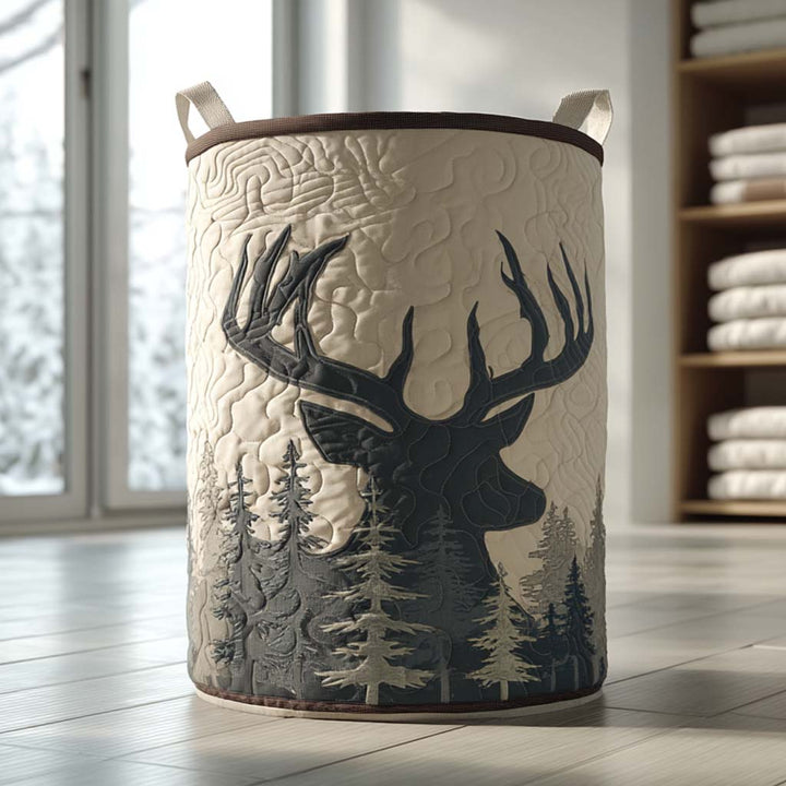 Winter Silhouette Quilted Laundry Basket