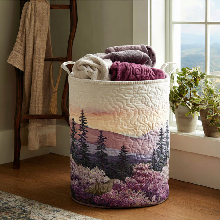 Flower Quilted Laundry Basket