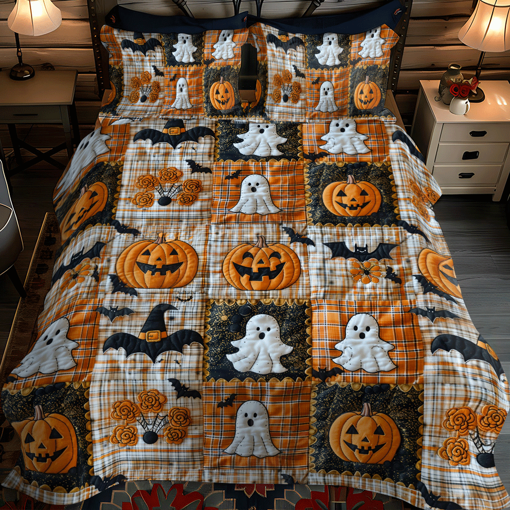 Witches Boots Halloween 3-Piece Quilted Bedding Set