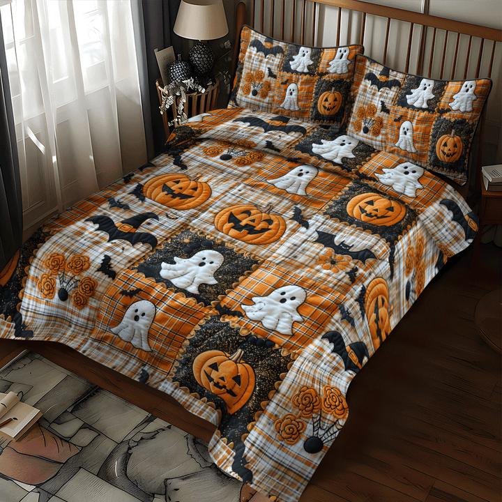 Witches Boots Halloween 3-Piece Quilted Bedding Set