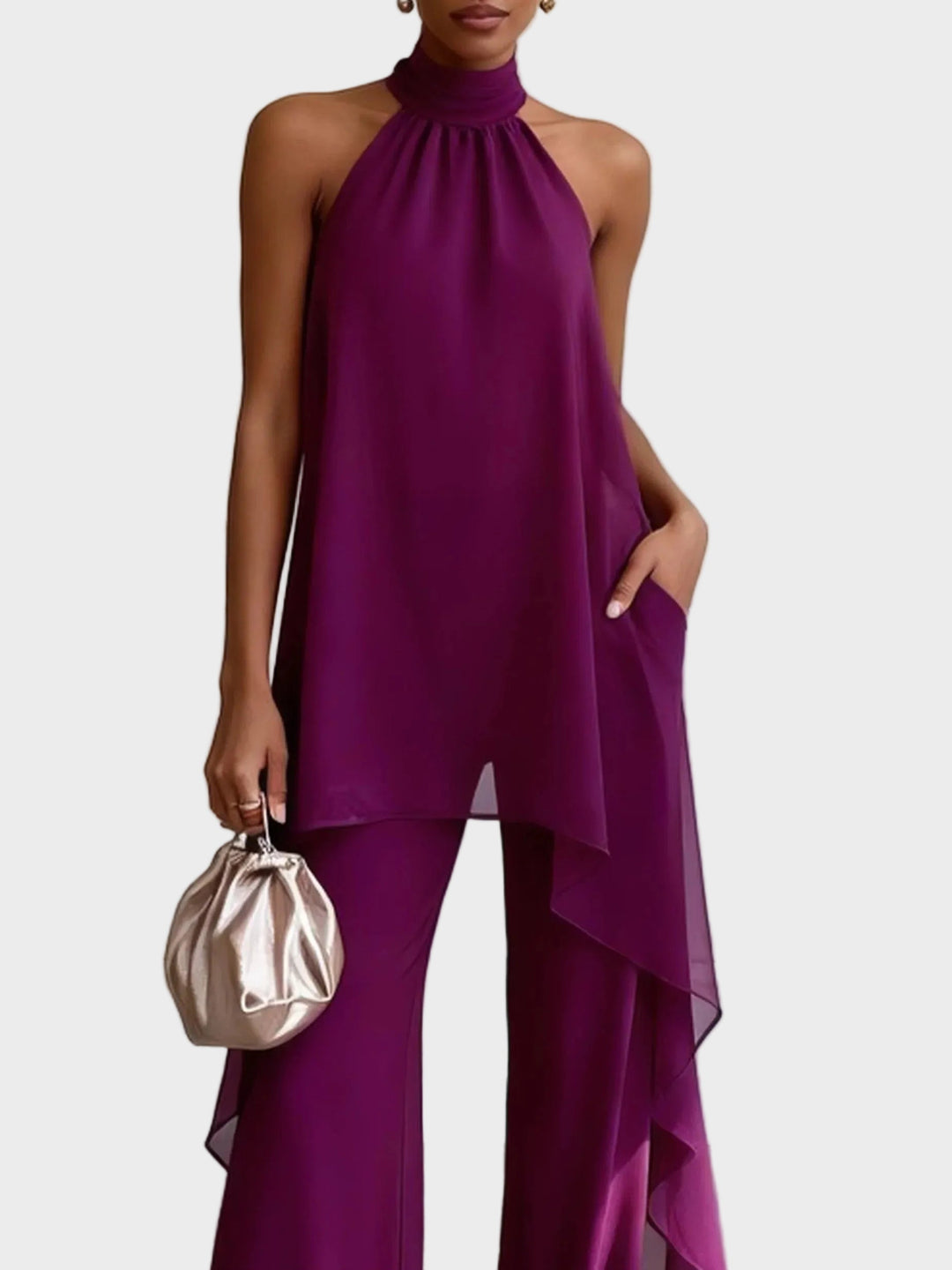Viola - Elegant Halter Set with Pants
