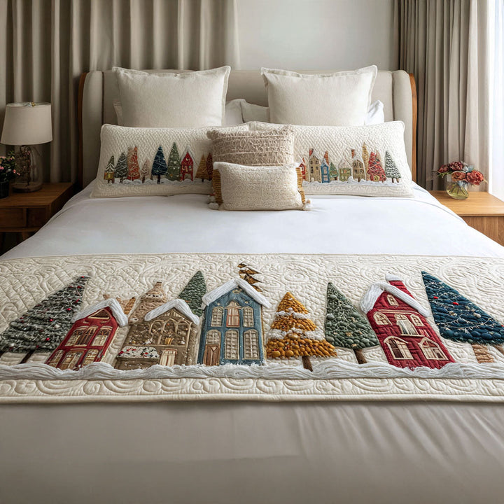 Woodland Fir Quilted Bed Runner