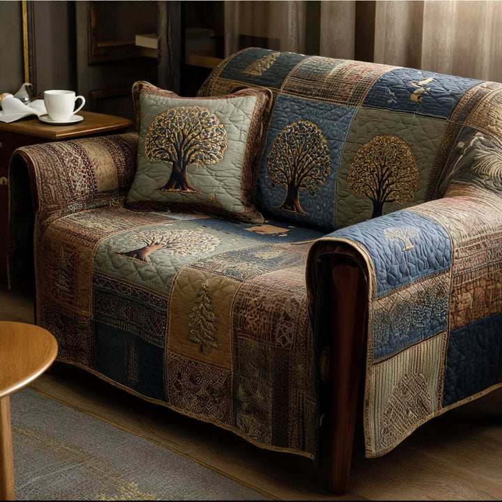 Woodland Reverie Quilted Sofa Cover