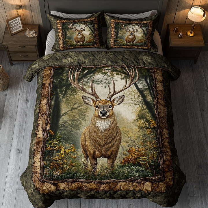 Woodland Wanderer 3-Piece Quilted Bedding Set