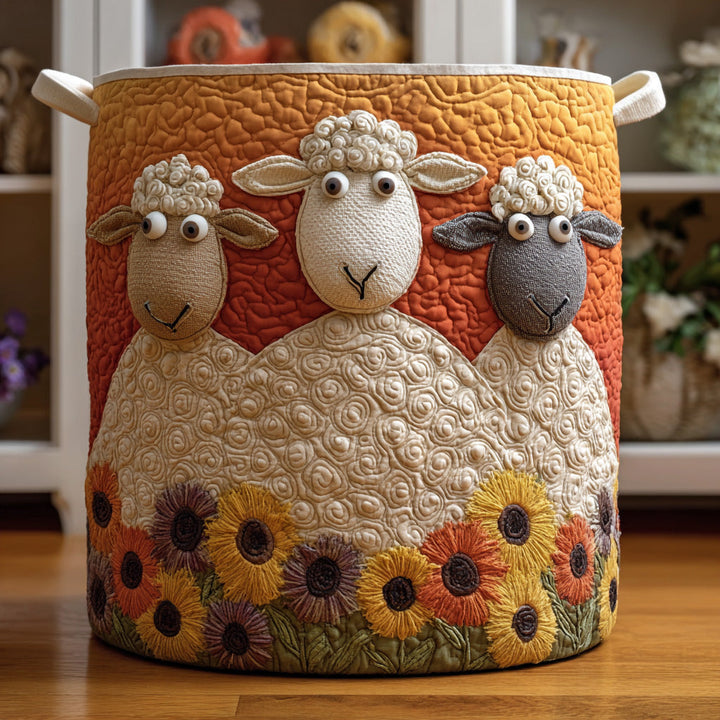 Woolly Whimsy Quilted Laundry Basket