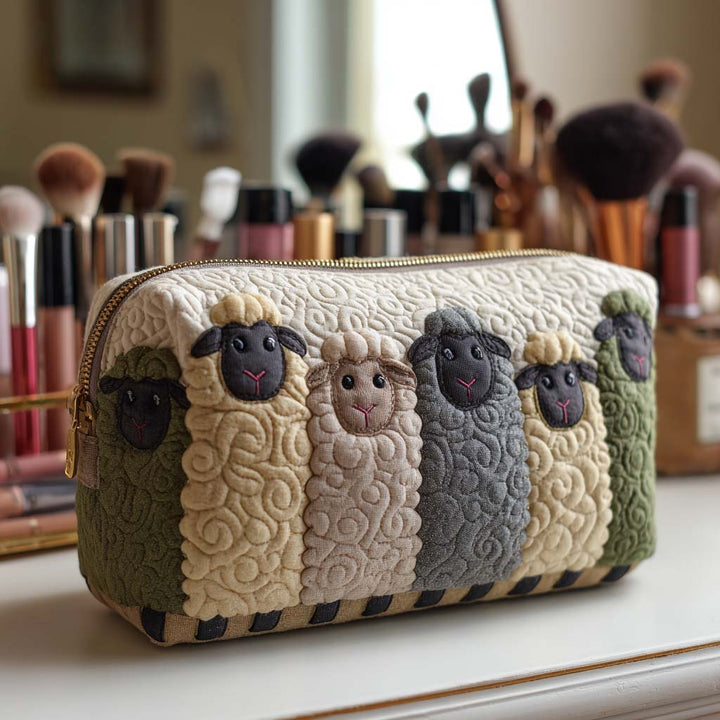 Sheep Quilted Makeup Bag