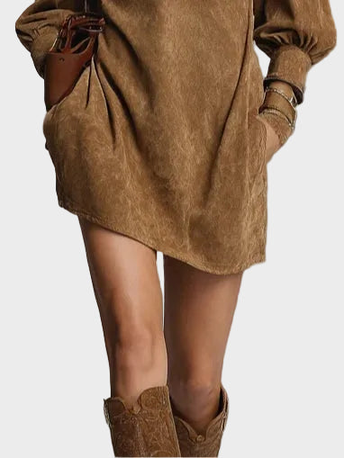 Mini dress with a turtleneck