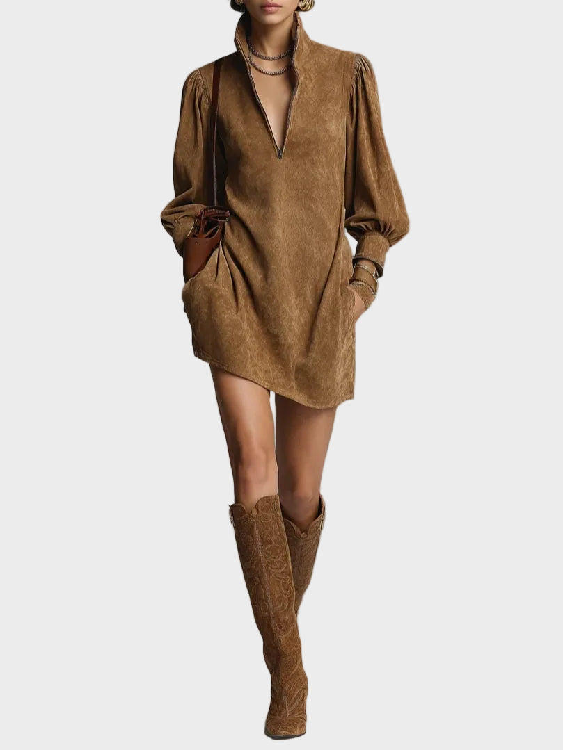 Mini dress with a turtleneck