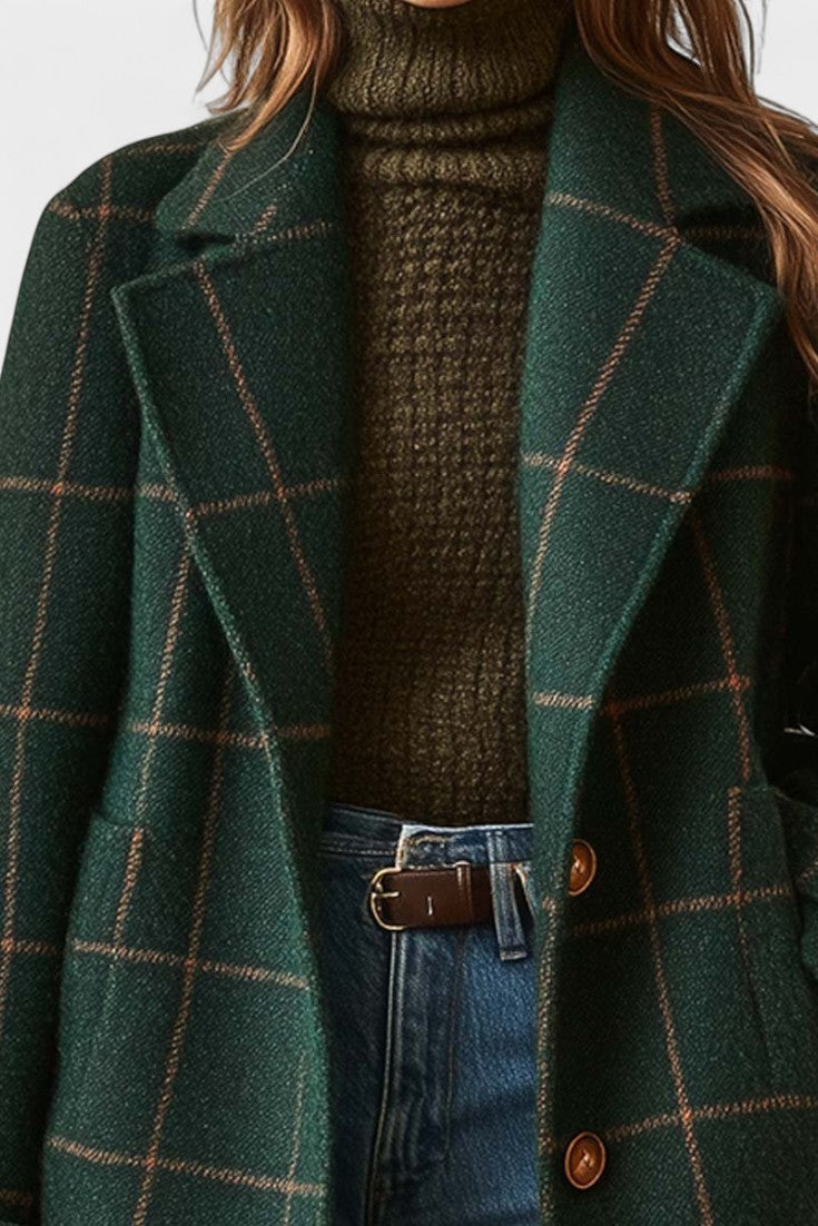 Yrsa - Elegant checked tweed coat