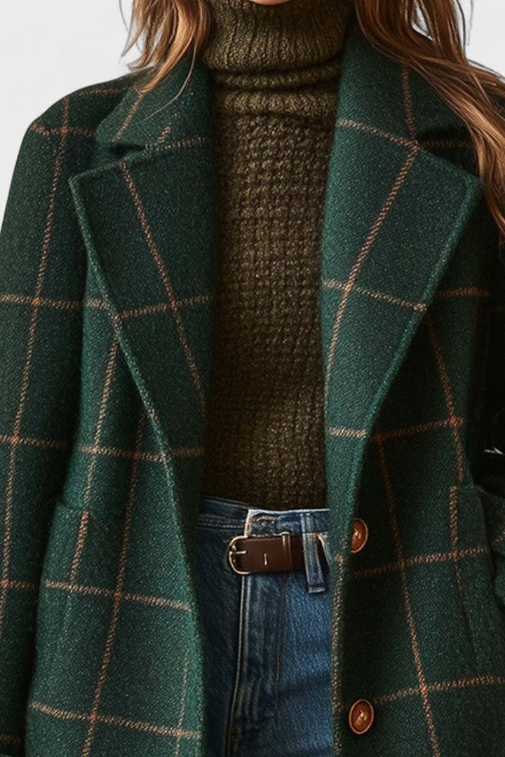 Yrsa - Elegant checked tweed coat