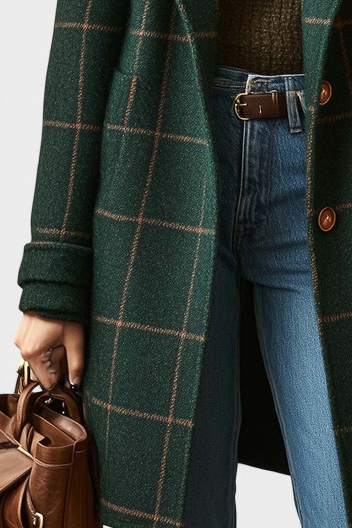 Yrsa - Elegant checked tweed coat